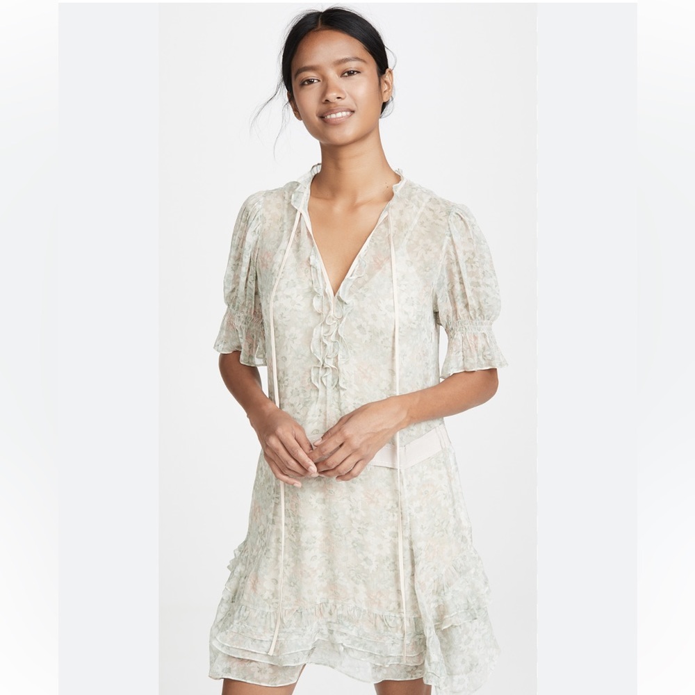 COACH 100% SILK FLORAL TIERED DRESS 8 - Picture 3 of 5